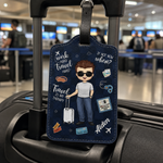 Work Hard, Travel Hard - Travel Personalized Custom Luggage Tag - Holiday Vacation Gift, Gift For Women