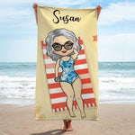 Pool Chibi Girl Swimming Belt - Personalized Beach Towel
