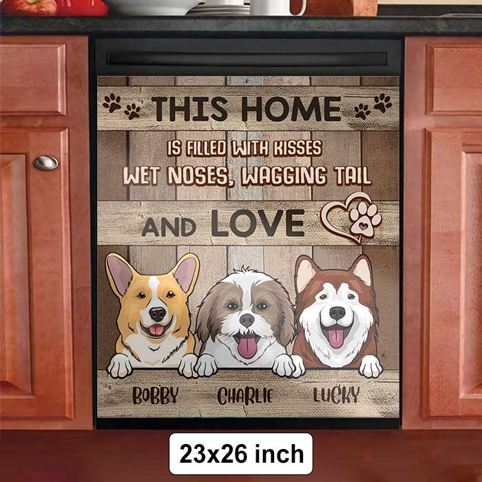 This Home Is Filled With Kisses - Personalized Dishwasher Cover