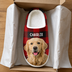 Custom Photo Happiness Is A Warm Puppy - Dog & Cat Personalized Custom Fluffy Slippers - Gift For Pet Owners, Pet Lovers