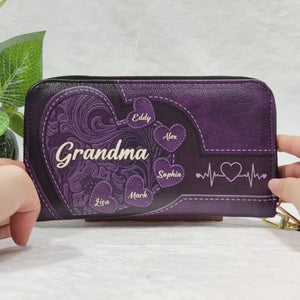 Purrfect Love, Pawsome Life – Portefeuille long en cuir personnalisé pour chien et chat – Cadeau pour propriétaires et amoureux des animaux