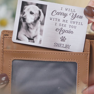 Carte photo personnalisée en aluminium pour portefeuille - Cadeaux de condoléances personnalisés pour animaux de compagnie pour chiens et chats - Ils ont vécu, ils ont aimé, ils ont ronronné
