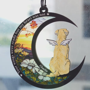 A True Friend Leaves Paw Prints That Last Forever - Memorial Personalized Window Hanging Suncatcher - Sympathy Gift For Pet Owners, Pet Lovers