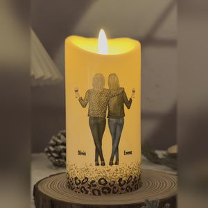 À la santé des souvenirs de vacances avec mes meilleures amies - Bougie LED personnalisée pour meilleure amie - Cadeau de Noël pour meilleures amies, meilleures amies, sœurs
