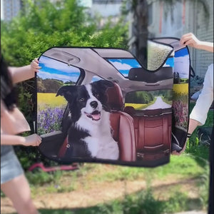 Custom Photo Have Fun Together - Dog & Cat Personalized Custom Auto Windshield Sunshade, Car Window Protector - Gift For Pet Owners, Pet Lovers