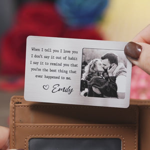 Carte portefeuille personnalisée en aluminium avec photo pour couple, pour un anniversaire ou pour toujours