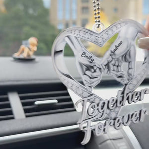 Custom Acrylic Car Ornament - Personalized Anniversary Wedding Gifts For Husband And Wife, Him And Her - You Make My World Soft