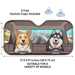 Funny Pets Driving Car - Personalized Custom Auto Sunshade - Gift For Pet Owners, Pet Lovers
