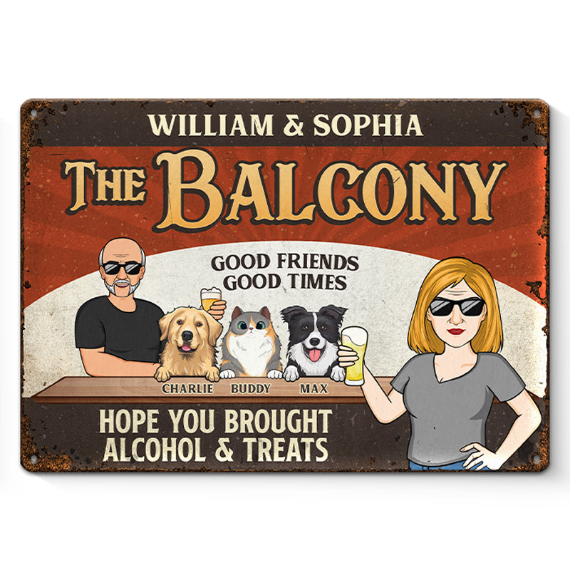 Welcome, Hope You Brought Good Things - Dog Personalized Custom Home Decor Metal Sign - House Warming Gift For Pet Owners, Pet Lovers