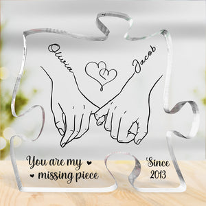 Tu es mon cœur, ma vie – Plaque acrylique personnalisée en forme de puzzle pour couple – Cadeau pour mari et femme, anniversaire