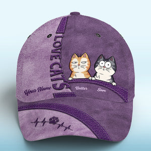 Keep Calm And Love Cats - Cat Personalized Custom Hat, All Over Print Classic Cap - Gift For Pet Owners, Pet Lovers