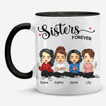 Always Sisters - Bestie Personalized Custom Accent Mug - Gift For Best Friends, BFF, Sisters