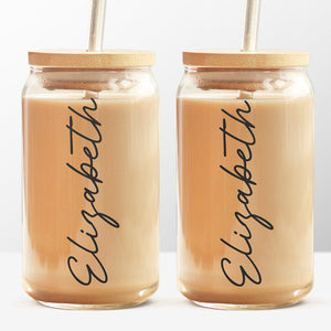 Love Yourself - Personalized Custom Glass Cup, Iced Coffee Cup - Birthday Gift, Gift For Yourself