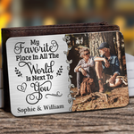 Custom Photo My Heart Is Wherever You Are - Couple Personalized Custom Aluminum Wallet Card - Gift For Husband Wife, Anniversary