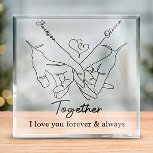 Je veux que tous mes derniers mots soient avec toi - Plaque acrylique carrée personnalisée pour couple - Cadeau pour mari et femme, anniversaire