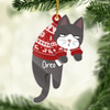 Tout ce que je veux pour Noël, c'est un chat à mes côtés - Décoration personnalisée en acrylique pour chat - Cadeau de Noël pour les propriétaires et les amoureux des animaux