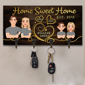 Welcome To Our Sweet Home - Family Personalized Custom Key Hanger, Key Holder - Gift For Family Members