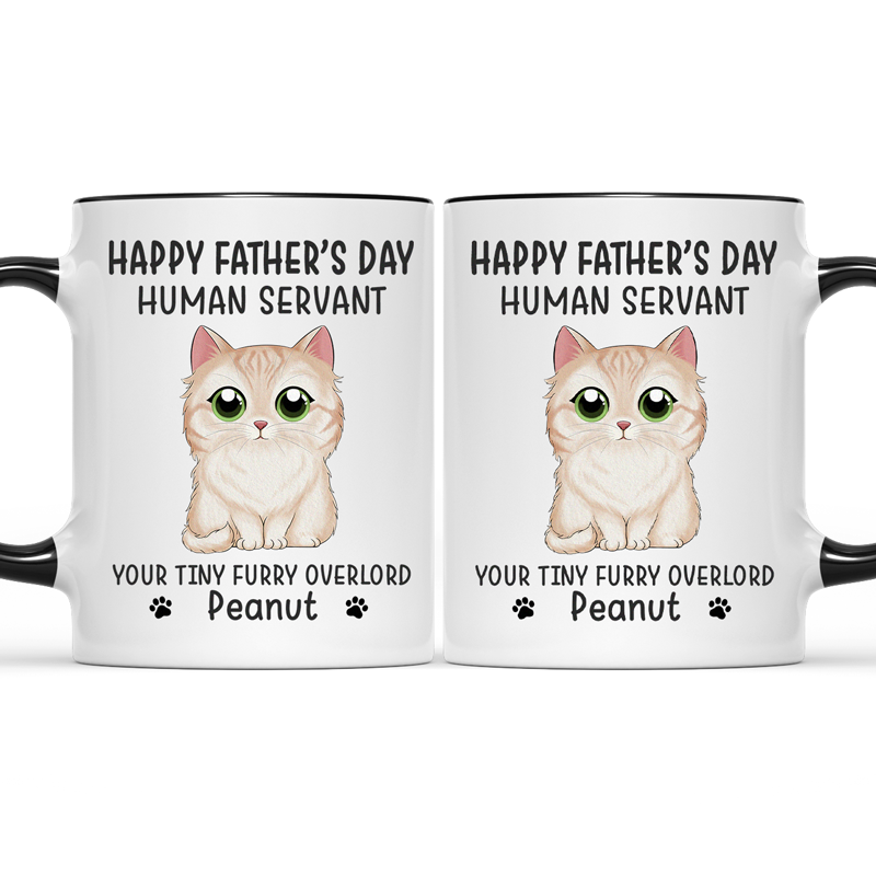 Good Morning Human Servant - Cat Personalized Custom Accent Mug - Father's Day, Mother's Day, Gift For Pet Owners, Pet Lovers