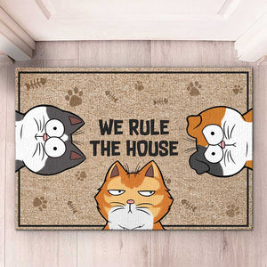 We Rule The House - Cat Personalized Custom Decorative Mat - Gift For Pet Owners, Pet Lovers