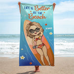 Good Times & Tan Lines - Bestie Personalized Custom Beach Towel - Gift For Best Friends, BFF, Sisters