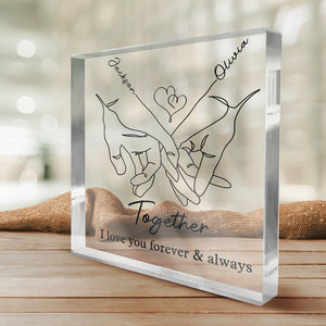 Je veux que tous mes derniers mots soient avec toi - Plaque acrylique carrée personnalisée pour couple - Cadeau pour mari et femme, anniversaire
