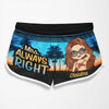 Mr Right & Mrs Always Right - Funny Personalized Custom Tropical Hawaiian Aloha Couple Beach Shorts - Summer Vacation Gift, Birthday Party Gift For Husband Wife