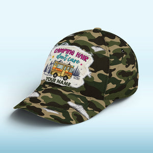 Camping Hair Don't Care - Camping Personalized Custom Hat, All Over Print Classic Cap - Gift For Camping Lovers