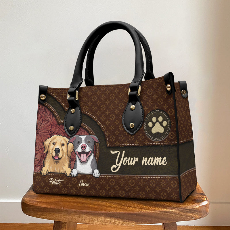 Life Is Better With Beloved Fur Baby - Dog & Cat Personalized Custom Leather Handbag - Gift For Pet Owners, Pet Lovers