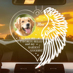 Custom Photo You Were My Favorite Hello - Memorial Personalized Custom Car Ornament - Acrylic Custom Shaped - Sympathy Gift For Pet Owners, Pet Lovers