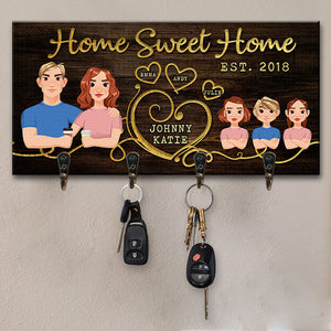Welcome To Our Sweet Home - Family Personalized Custom Key Hanger, Key Holder - Gift For Family Members