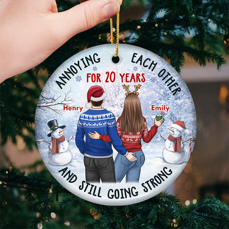 Congrats On Being My Husband - Couple Personalized Custom Ornament - Ceramic Round Shaped - Christmas Gift For Husband Wife, Anniversary