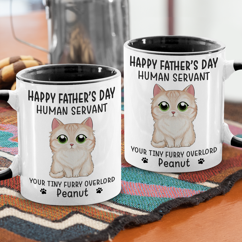 Good Morning Human Servant - Cat Personalized Custom Accent Mug - Father's Day, Mother's Day, Gift For Pet Owners, Pet Lovers