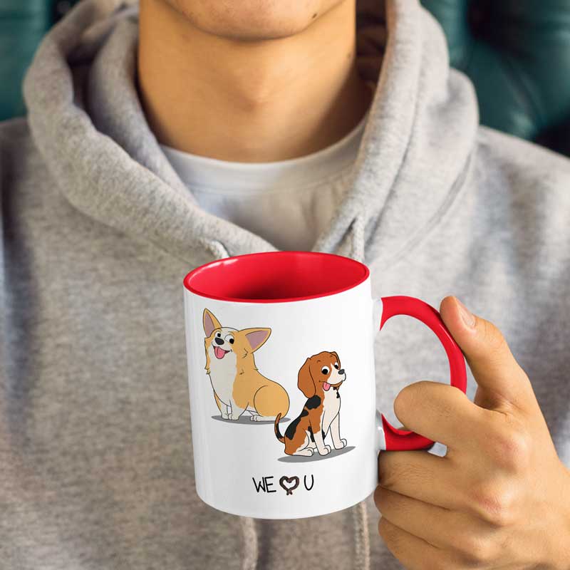 Fur Baby And Daddy Has An Itimacy - Dog Personalized Custom Accent Mug - Father's Day, Gift For Pet Owners, Pet Lovers