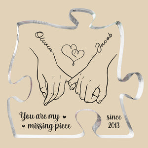 Tu es mon cœur, ma vie – Plaque acrylique personnalisée en forme de puzzle pour couple – Cadeau pour mari et femme, anniversaire