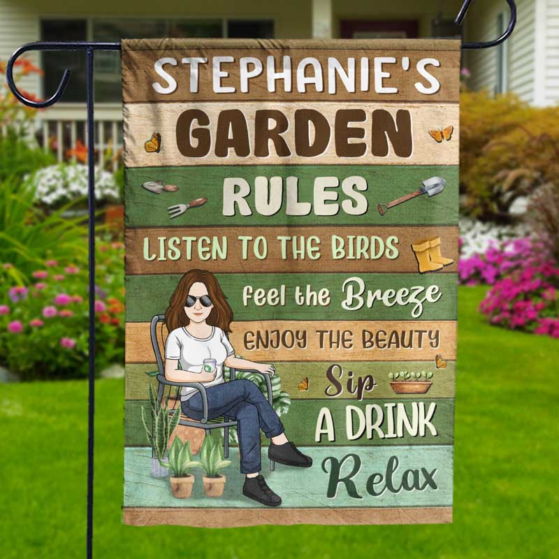 Garden Rules For You - Garden Personalized Custom Flag - Gifts For Gardening Lovers