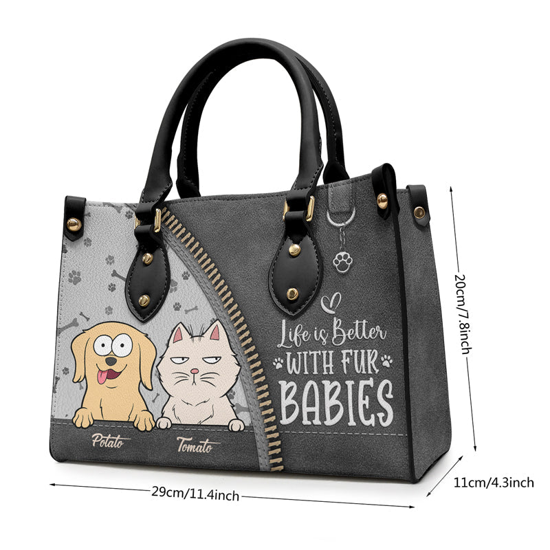 Follow Me Everywhere - Dog & Cat Personalized Custom Leather Handbag - Gift For Pet Owners, Pet Lovers