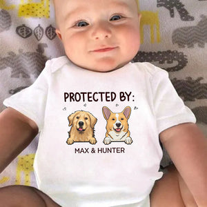 Our Little Baby's Friends - Dog & Cat Personalized Custom Baby Onesie - Baby Shower Gift, Gift For Pet Lovers, Pet Owners