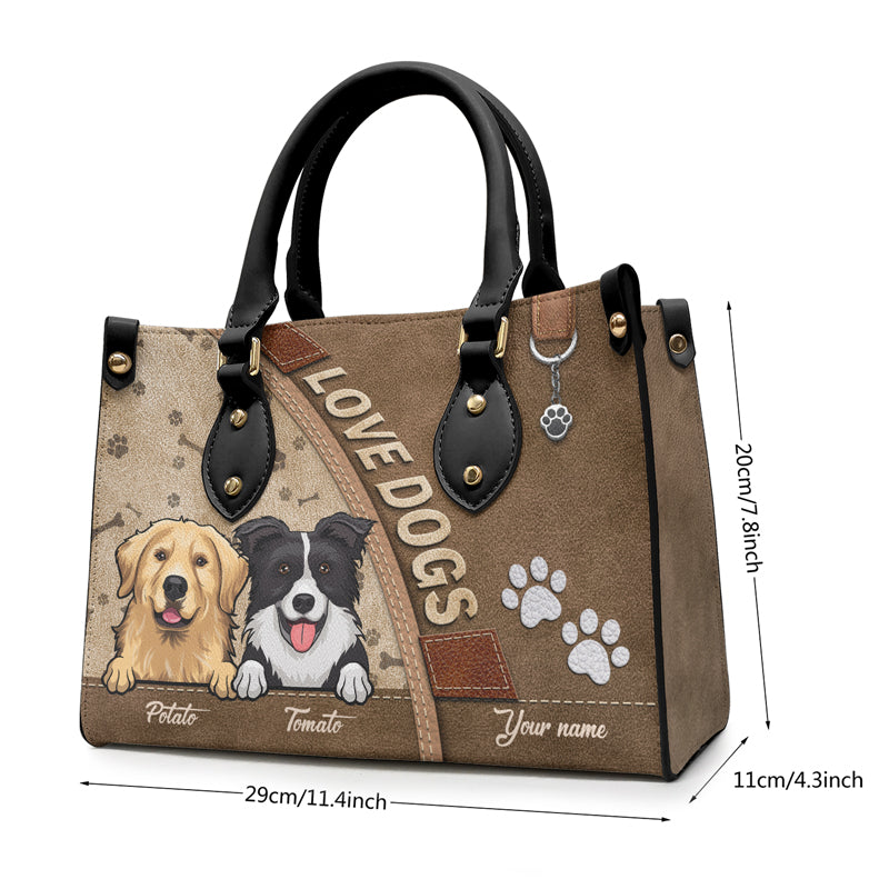 Dogs Make Our Lives Whole - Dog & Cat Personalized Custom Leather Handbag - Gift For Pet Owners, Pet Lovers