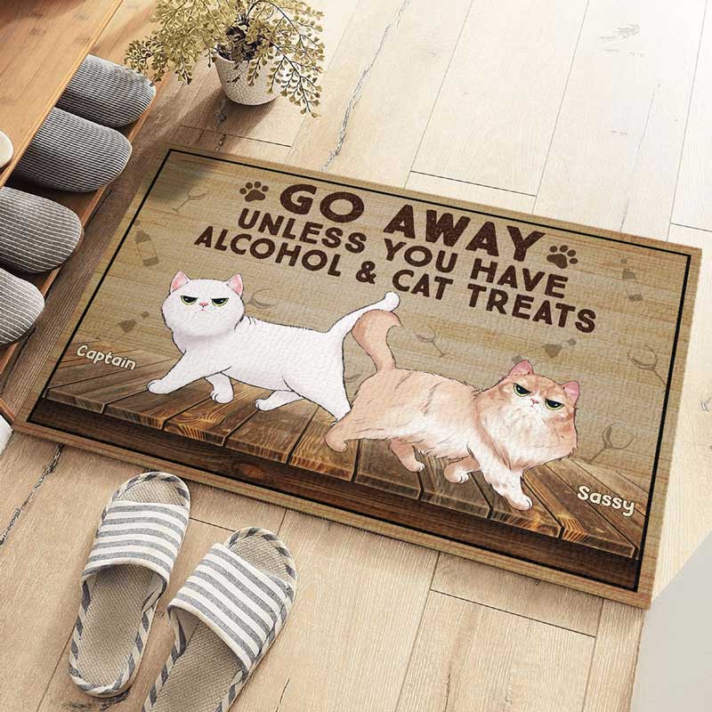 Go Away Unless You Have Something - Cat Personalized Custom Decorative Mat - Gift For Pet Owners, Pet Lovers