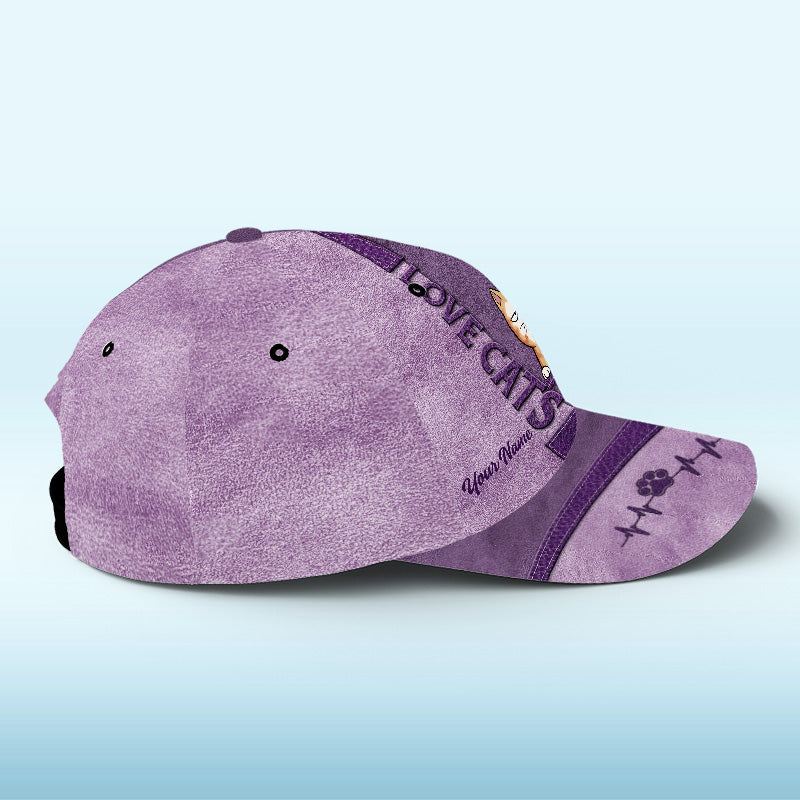 Keep Calm And Love Cats Blue - Cat Personalized Custom Hat, All Over Print Classic Cap - New Arrival, Gift For Pet Owners, Pet Lovers