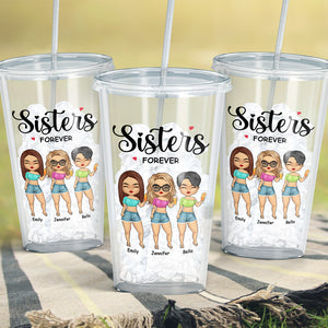 Friends Till the End - Bestie Personalized Custom Clear Acrylic Tumbler - Gift For Best Friends, BFF, Sisters