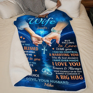 Wrap Yourself Up In This Blanket - Couple Personalized Custom Blanket - Gift For Husband Wife, Anniversary