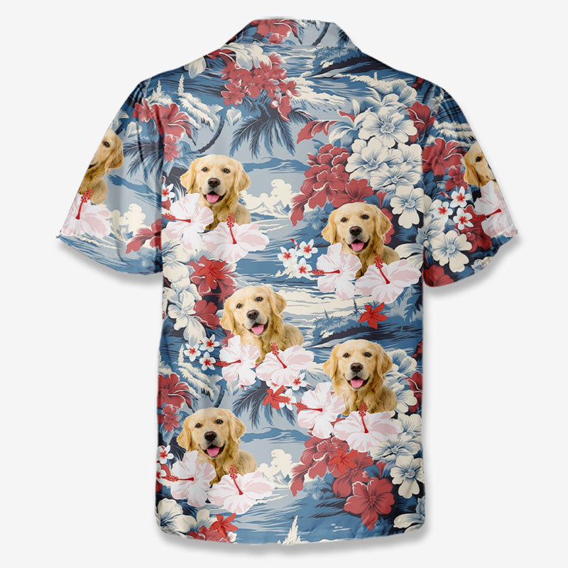 Custom Photo Less Monday More Summer - Dog & Cat Personalized Custom Unisex Tropical Hawaiian Aloha Shirt - Summer Vacation Gift, Gift For Pet Owners, Pet Lovers