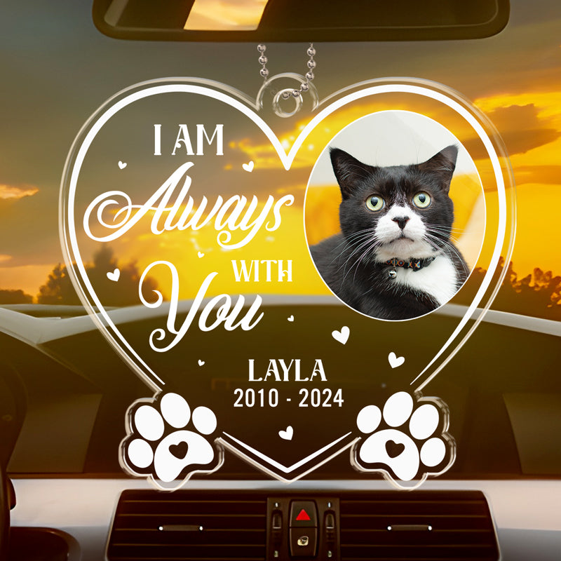 Custom Photo Forever In My Heart - Memorial Personalized Custom Car Ornament - Acrylic Custom Shaped - Sympathy Gift For Pet Owners, Pet Lovers