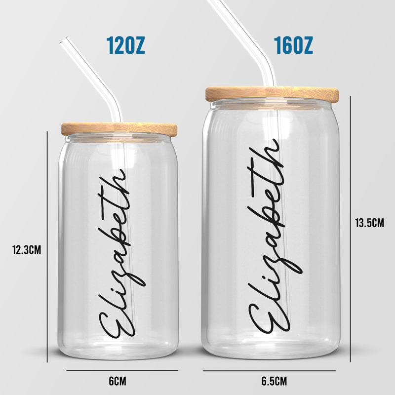 Love Yourself - Personalized Custom Glass Cup, Iced Coffee Cup - Birthday Gift, Gift For Yourself