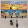 We Are Here, Together - Couple Personalized Custom Rectangle Shaped Key Hanger, Key Holder - Gift For Husband Wife, Anniversary
