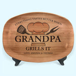 Custom Grandpa Grilling Family Gifts - Personalized Platter