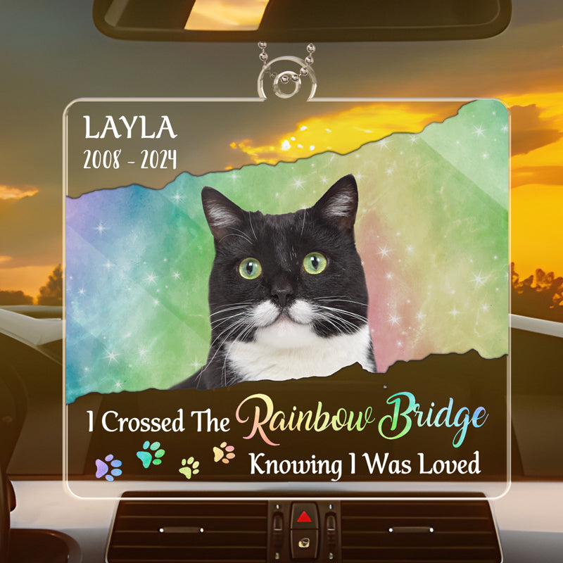 Custom Photo I Wish The Rainbow Bridge Had Visiting Hours - Memorial Personalized Custom Car Ornament - Acrylic Custom Shaped - Sympathy Gift For Pet Owners, Pet Lovers