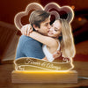 Photo personnalisée « Je t'aime pour toujours » – Lampe LED 3D personnalisée en forme de couple – Téléchargez une photo pour un cadeau d'anniversaire ou de mariage
