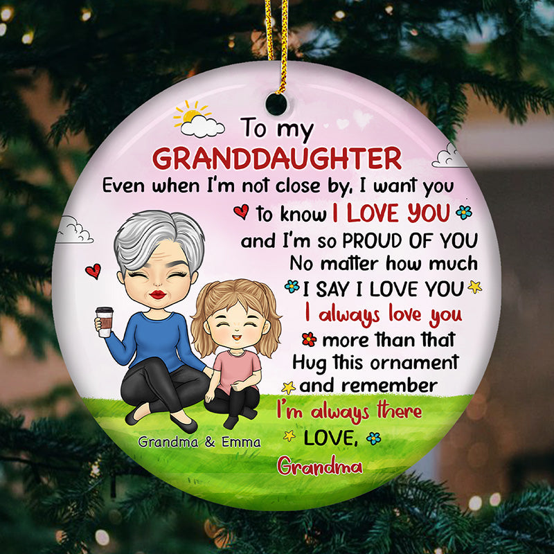 I'm So Proud Of You - Family Personalized Custom Ornament - Ceramic Round Shaped - Christmas Gift For Grandma